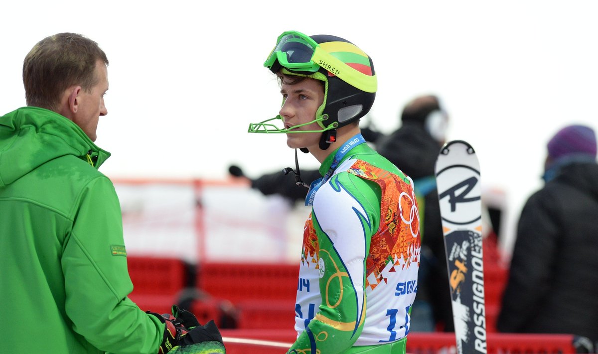 Slalomo trasos R. Zaveckas neįveikė