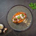 Saldžioji bulvė, įdaryta varške – nuostabus receptas