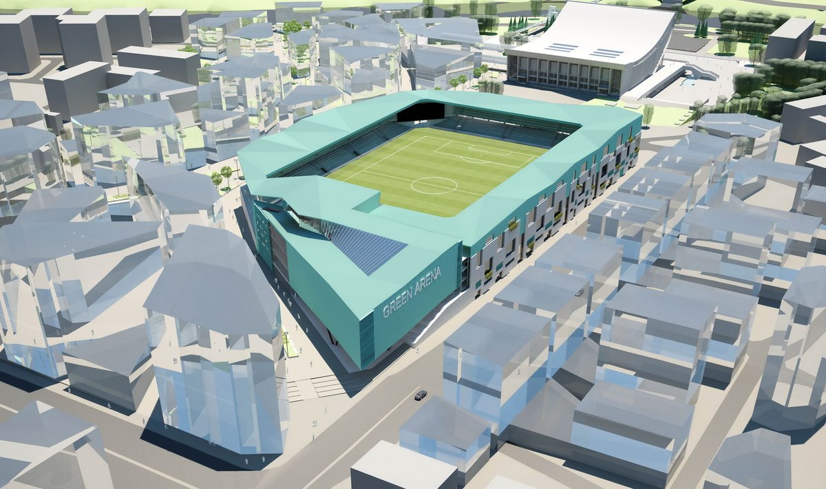 Futbolo stadiono Vilniuje vizualizacija (S.Kuncevičiaus projektavimo firmos ir UAB „Forma“ konsorciumas)