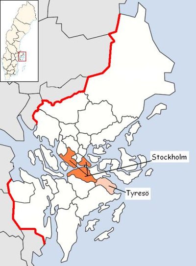 Tyresio komunos padėtis Stokholmo lėne
