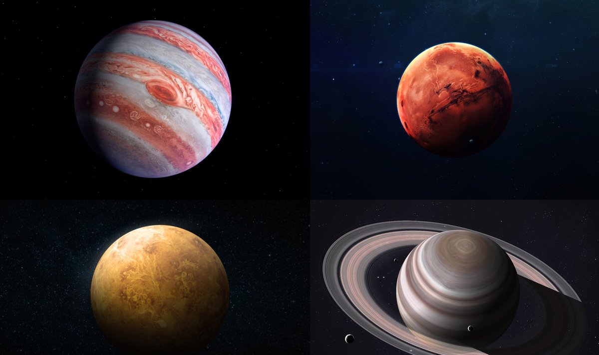 Venera, Marsas, Jupiteris ir Saturinas išsirikiuos vienoje juostoje danguje.
