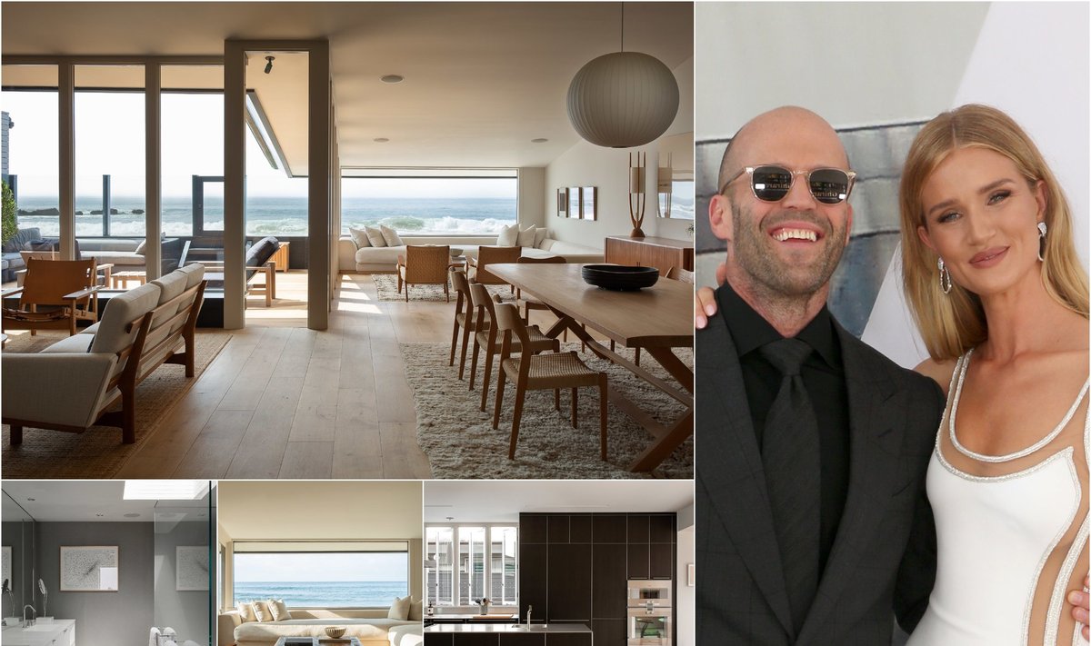 Jasonas Stathamas ir Rosie Huntington-Whiteley parduoda savo namą Malibu