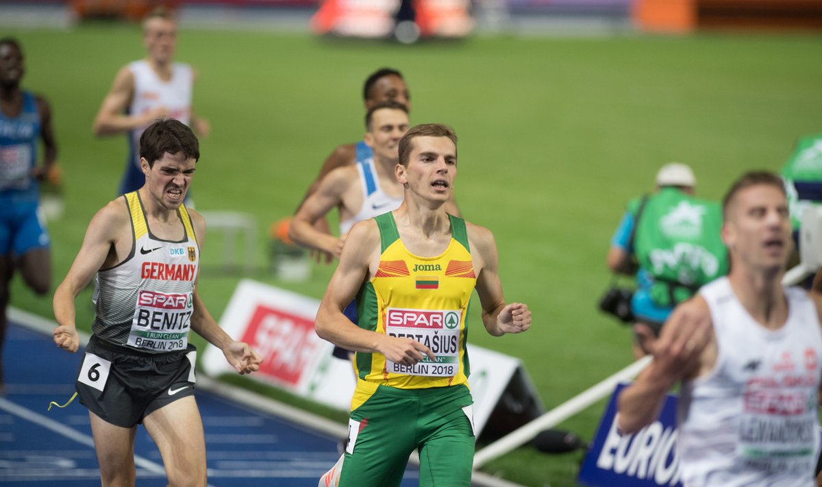 Europos lengvosios atletikos čempionato 1500 m finale Simas Bertašius liko šeštas