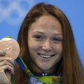 Belarusian swimmer Herasimenia seeks support for her country's athletes in Vilnius