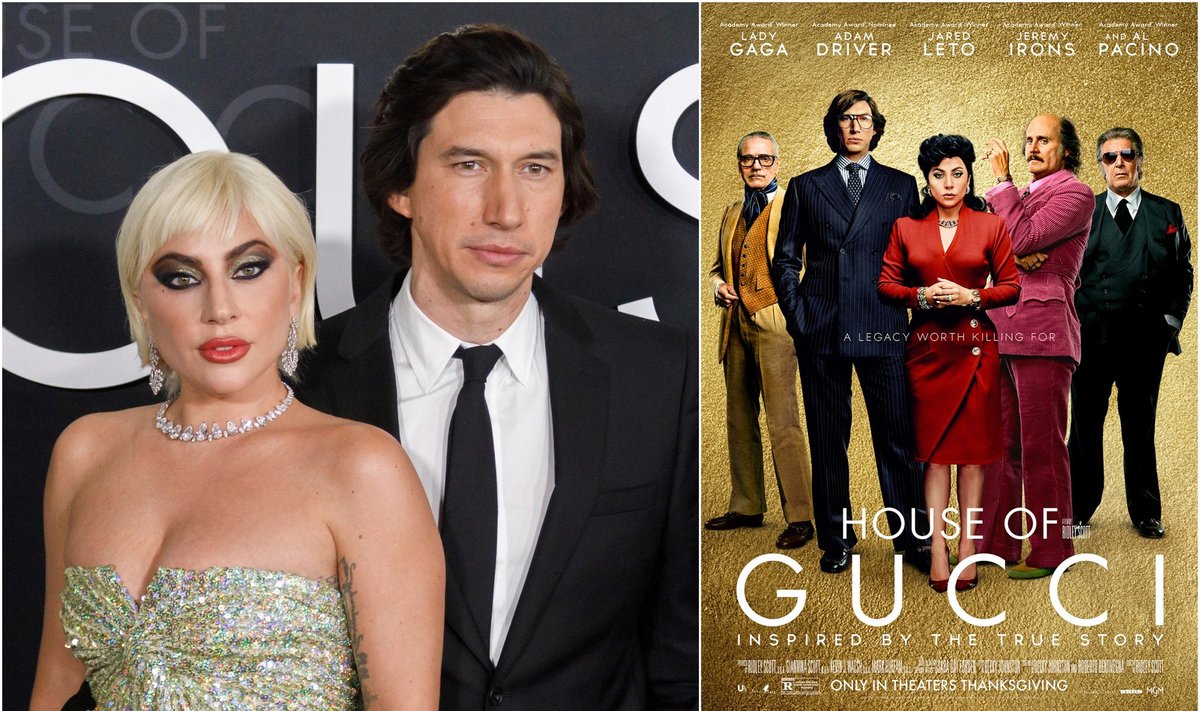 "Gucci mados namai" aktoriai ir plakatas