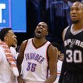 K. Duranto vedamas „Thunder“ išlygino NBA Vakarų konferencijos pusfinalio serijos rezultatą