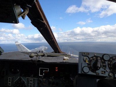 Vaizdas iš Rusijos atakos lėktuvo Su-24 piloto kabinos netoli Kuršių nerijos