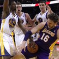 „Lakers“ be K. Bryanto Kinijoje krito prieš „Warriors“ su N. Nedovičiumi