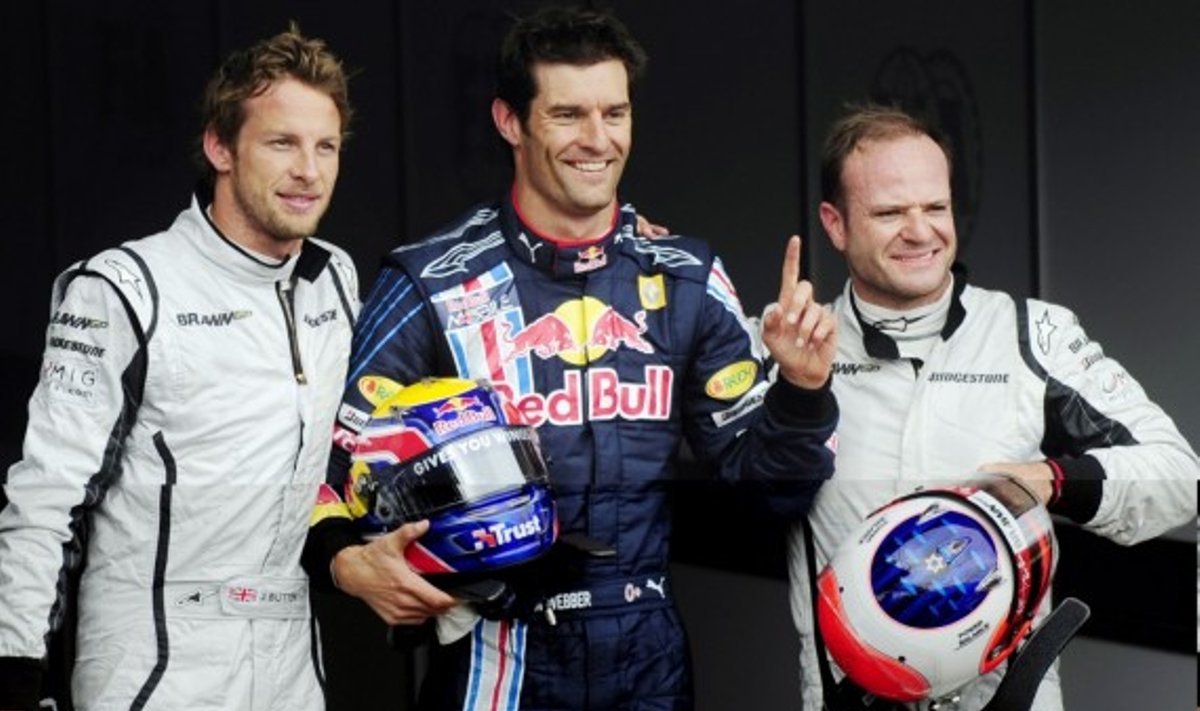 Jensonas Buttonas, Markas Webberis ir Rubensas Barrichello