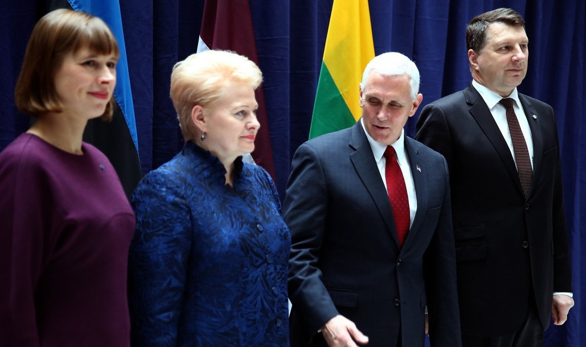 Kersti Kaljulaid, Dalia Grybauskaitė, Mike Pence, Raimonds Vejonis