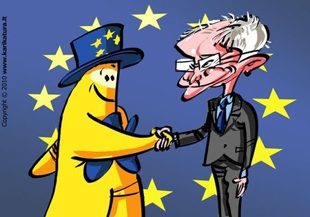 Europiukas susipažįsta su Hermanu van Rompuy - Europos Vadovų Tarybos nuolatiniu vadovu, dar vadinamu neformaliu ES prezidentu.