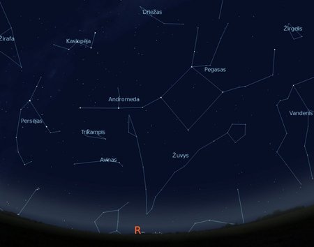 Rytinė dangaus pusė rugsėjo15d. 22val (piešinys sukurtas „Stellarium“ programa)