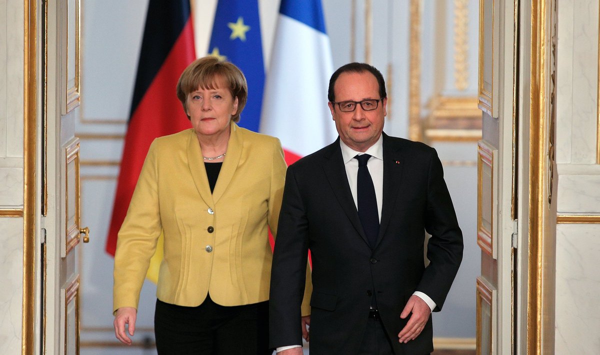 A.Merkel, F. Hollande'as