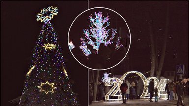 Kazlų Rūdoje sužibo žvaigždėta Kalėdų eglė: papuošimai traukia akį ne tik pagrindinėje aikštėje