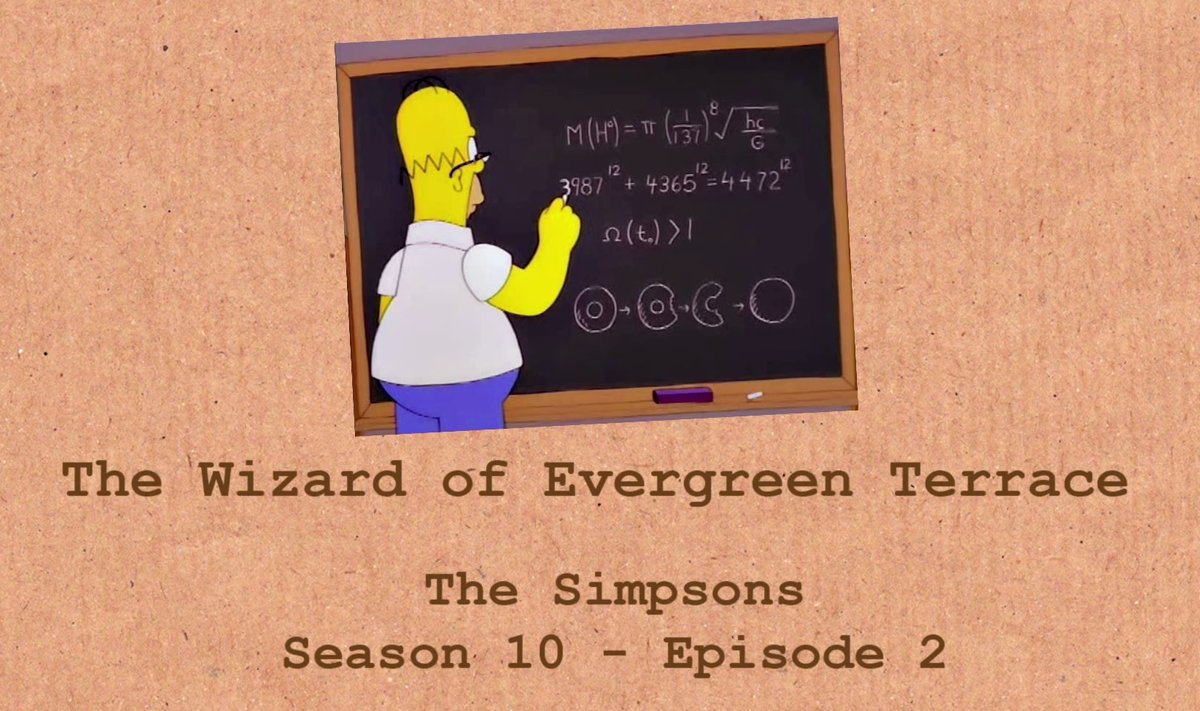 Homeris Simpsonas skaičiuoja Higgso bozono masę ir "įrodo" Fermat teoremą