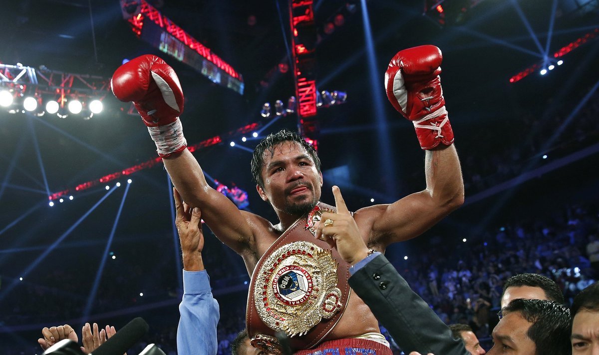 Filipinų bokso legenda Manny Pacquiao lengvai nugalėjo amerikietį Brandoną Riosą