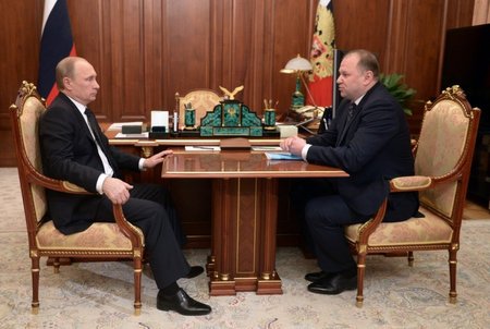 Vladimiras Putinas ir Kaliningrado gubernatorius Nikolajus Tsukanovas