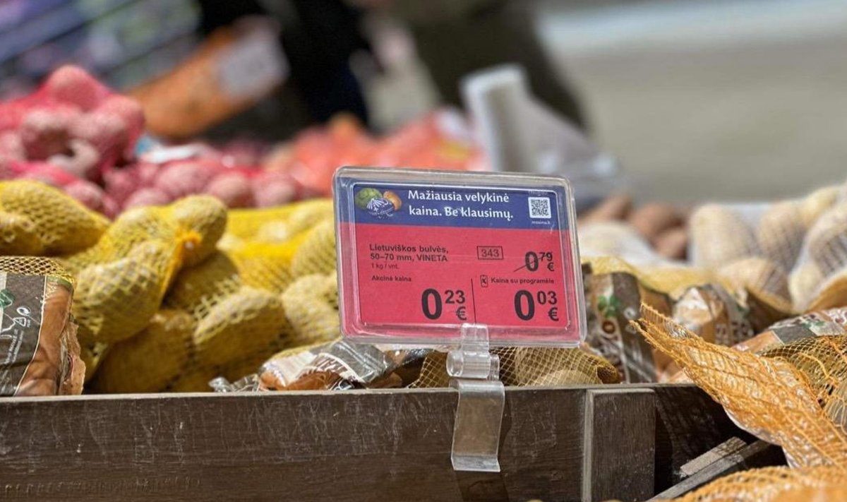 Bulvių kaina kovo pabaigoje kai kuriuose prekybos tinkluose 