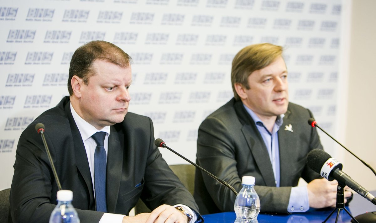 Minister Saulius Skvernelis and Peasants and Greens leader Ramūnas Karbauskis