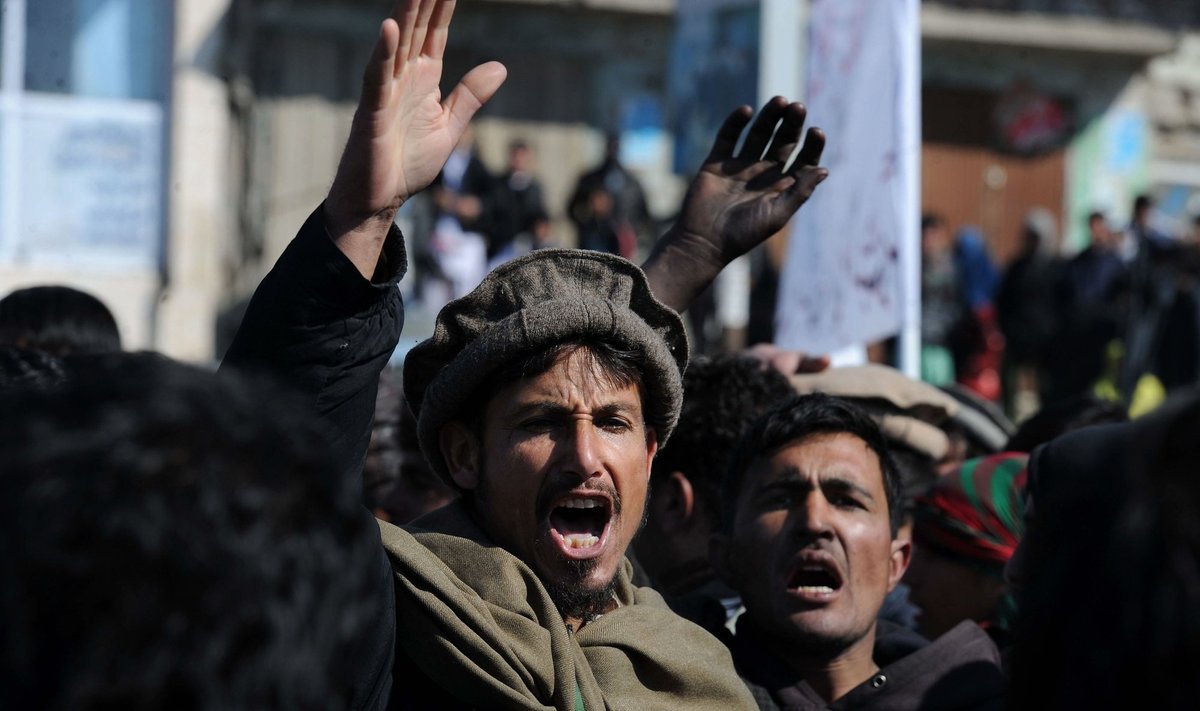 Afganistaniečių protestas prieš sudegintą Koraną