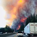 Kalifornijoje dėl miškų gaisro uždaryta didelė automagistralė