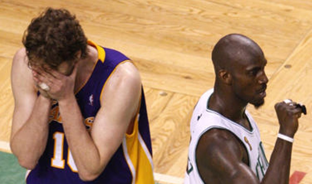 Pirmame  finalo mače "Celtics" įveikė "Lakers" klubą