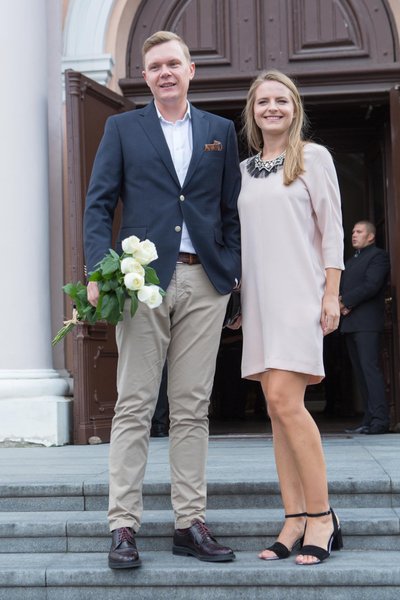 Mindaugas Stasiulis su žmona Karolina