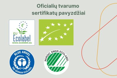 Oficialių tvarumo sertifikatų pavyzdžiai