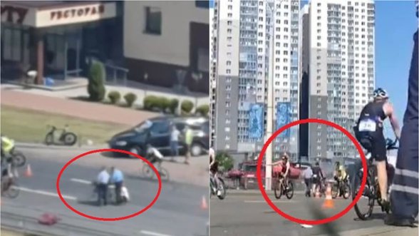 Minsko triatlono metu sulaikyti trys sportininkai: skelbia, jog skandavo protesto šūkius