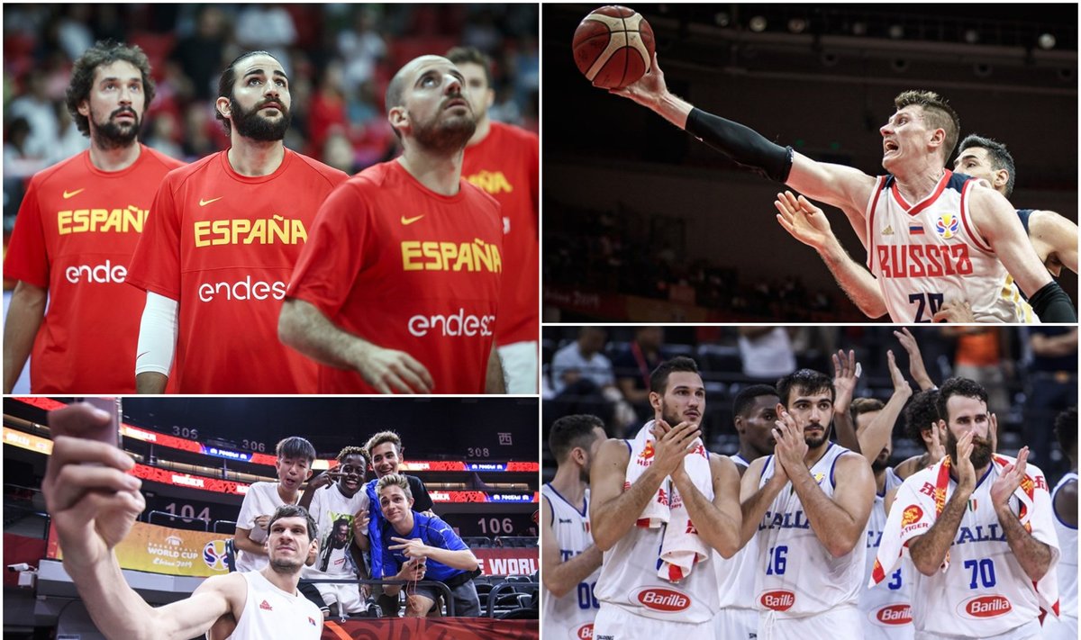 Ispanijos, Rusijos, Serbijos ir Italijos rinktinės / FOTO: FIBA