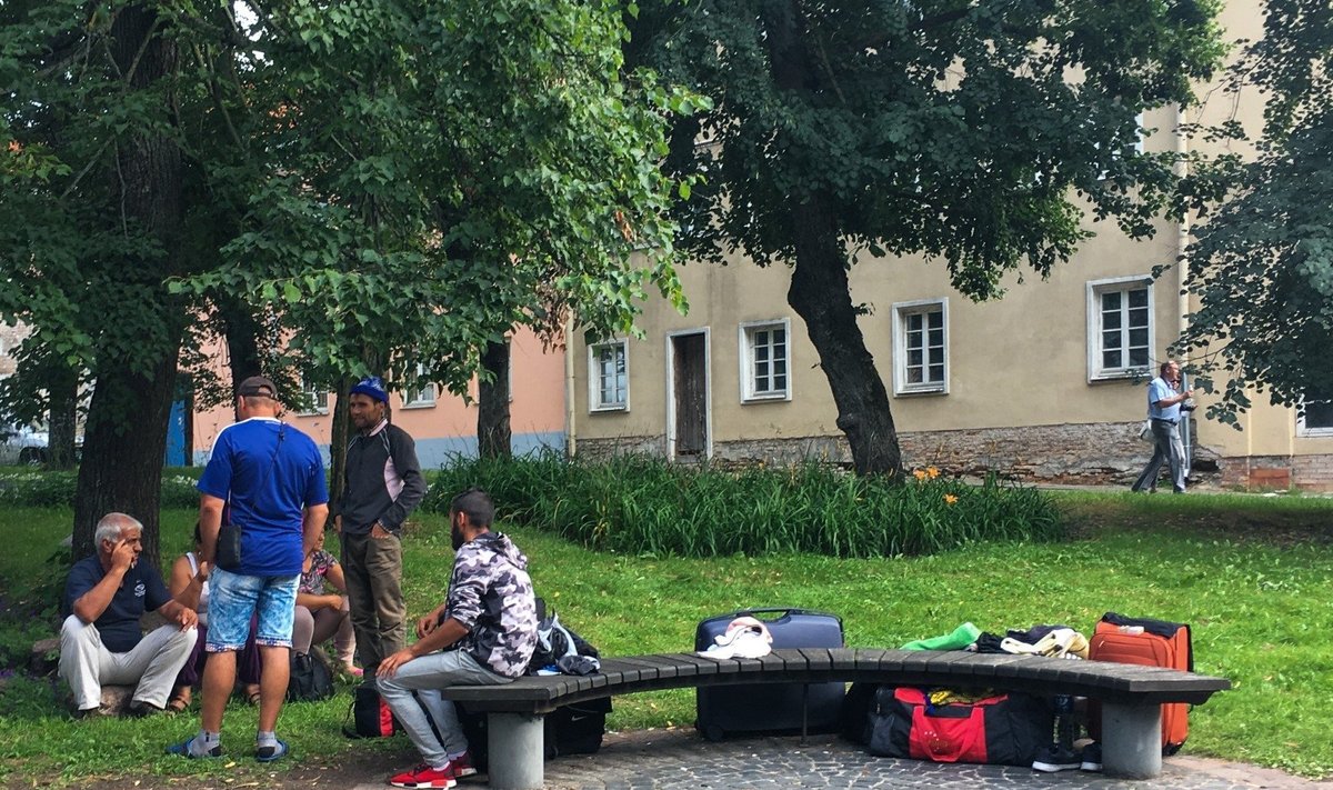 Rumunų darbininkų stovykla Vilniaus parkelyje 
