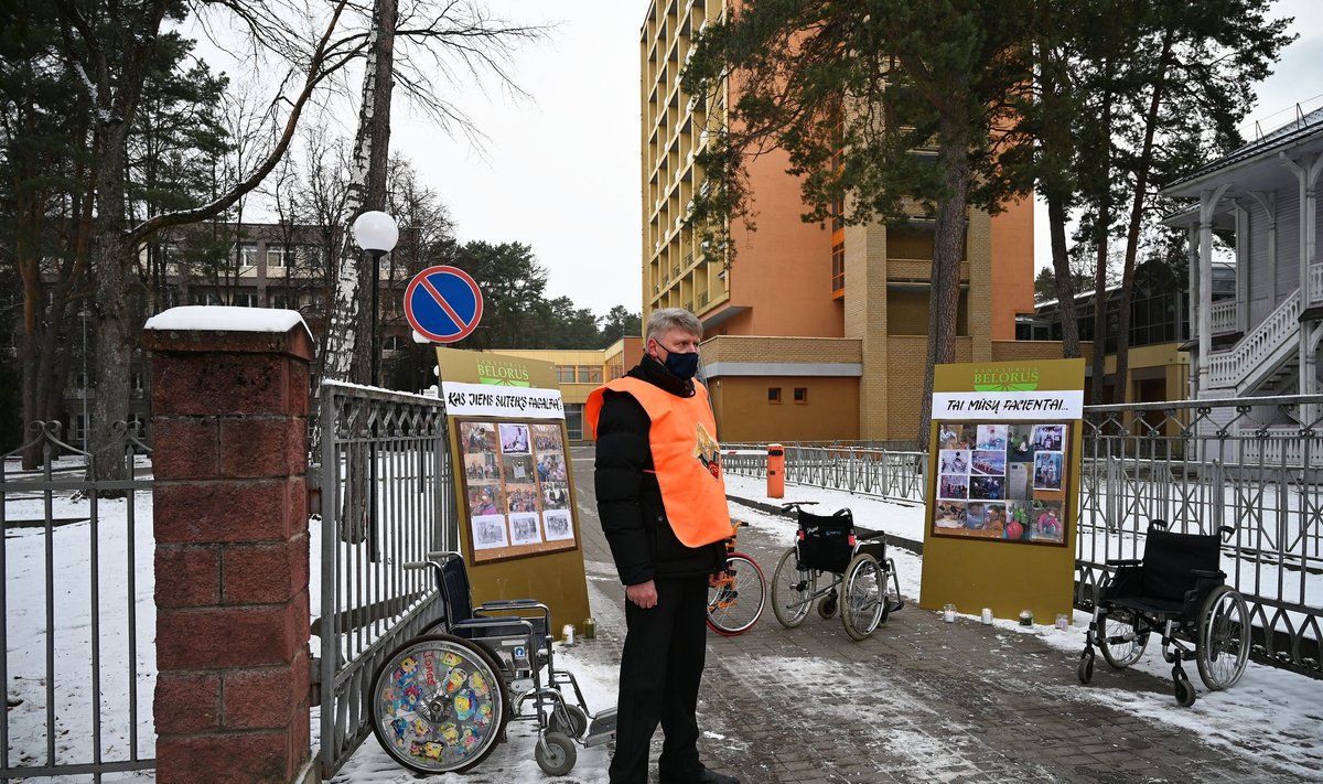 Druskininkuose protestavo sanatorijos „Belorus“ darbuotojai