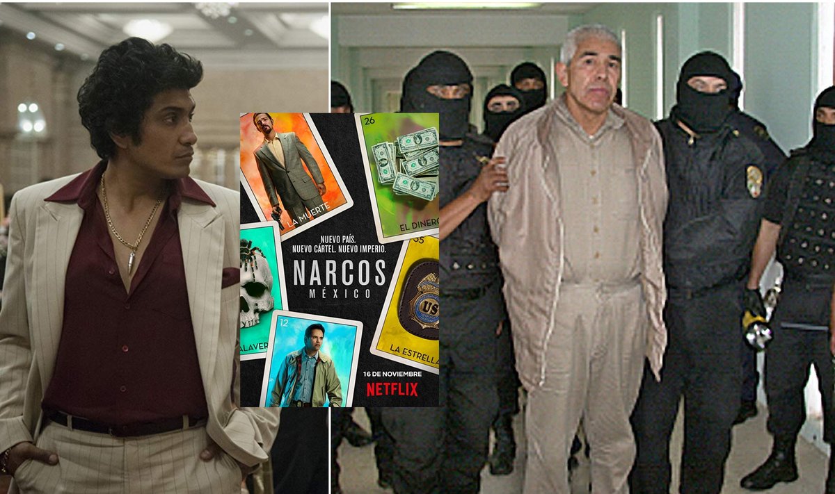 Rafael Caro Quintero ir jo prototipas seriale "Narcos: Meksika"