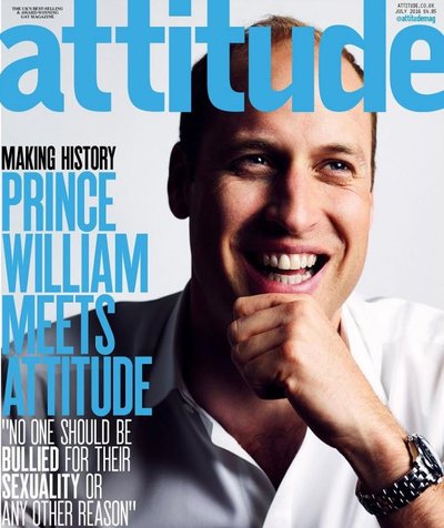Princas Williamas papuošė gėjų žurnalo viršelį