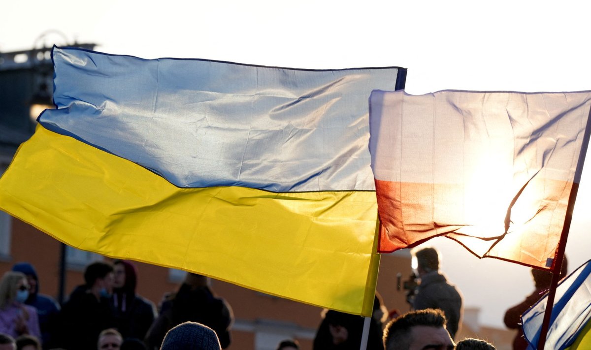 Ukrainos ir Lenkijos vėliavos