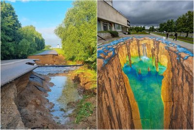 Feisbuko komentatoriai Kaišiadorių rajono kelią prilygino grafičiui Vilniuje