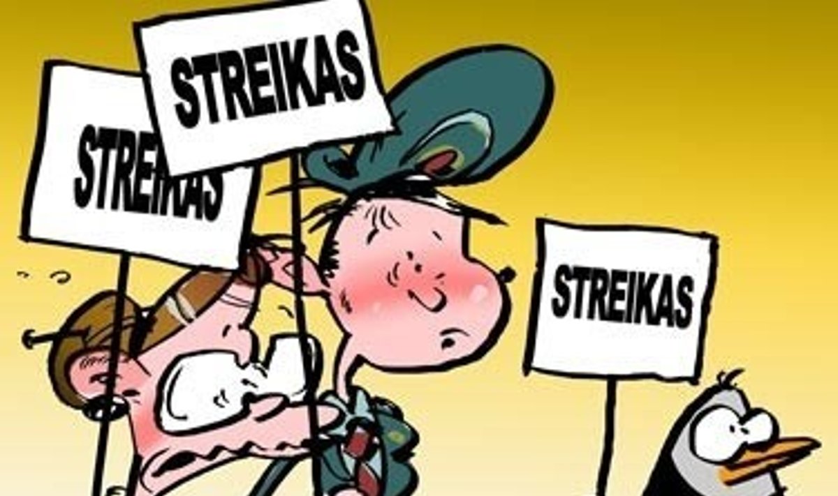 Streikas - karikatura