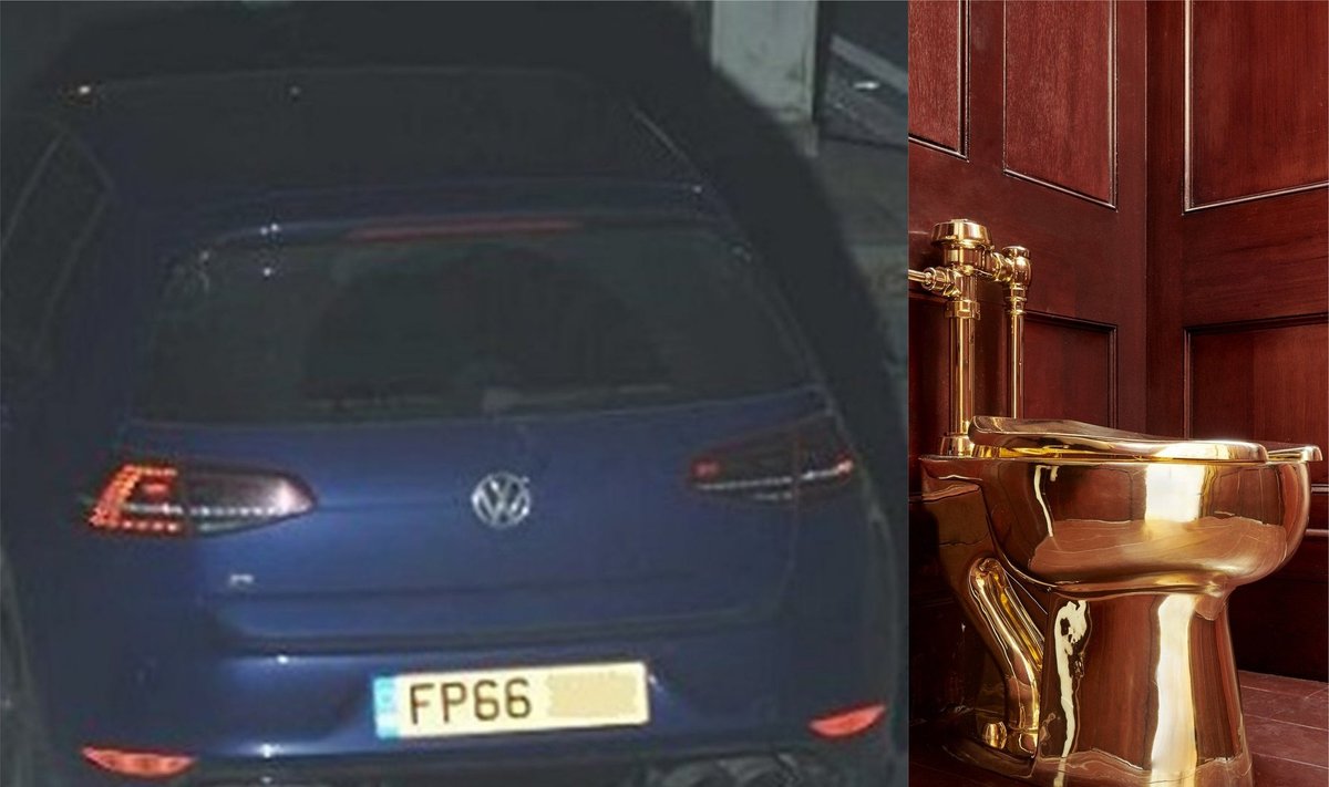 Vogtu "Volkswagen Golf" iš Blenheimo rūmų  buvo pavogtas auksinis tualetas / Temzės policijos nuotr.