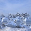 Pasigrožėkite, ką sukūrė žiema: pajūrį papuošė spindinčios ledo skulptūros