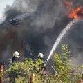 Большой пожар в Каунасе, горел жилой дом