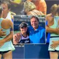 Žiūrovai pašiurpo dėl tėvo elgesio su dukra: jis lietė 16-metės Čekijos tenisininkės sėdmenis, bučiavo į lūpas