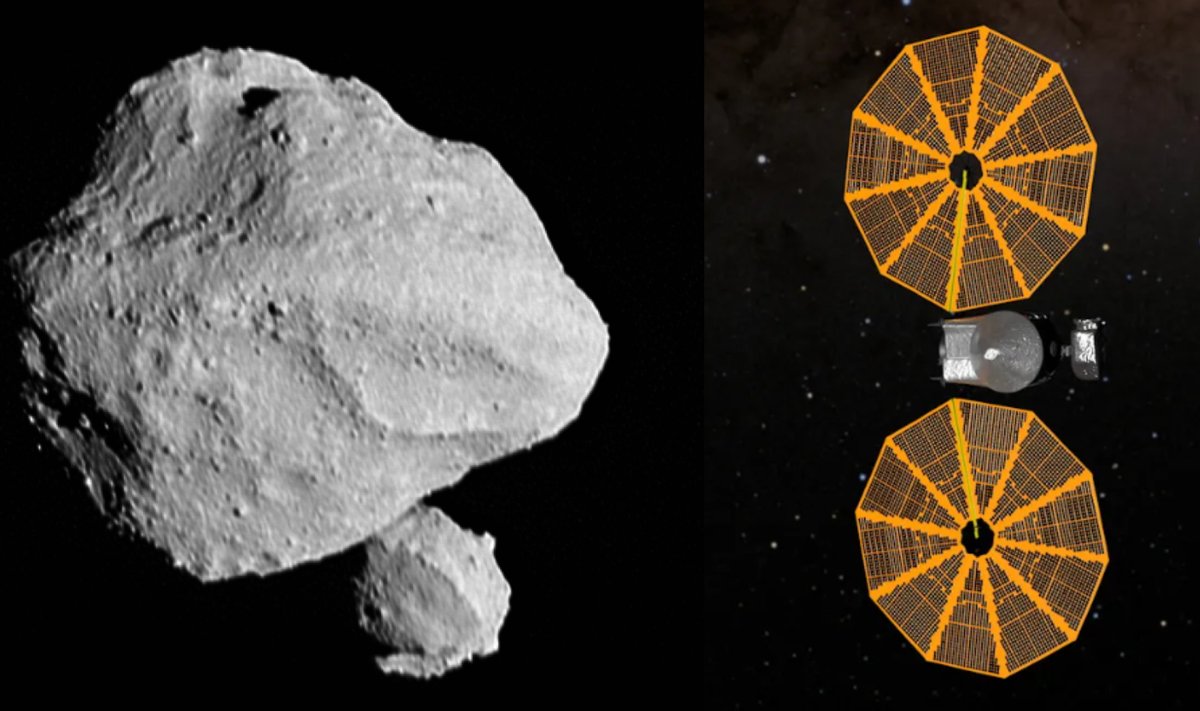NASA zondas Lucy praskriejo pro dvinarį asteroidą Dinkinešę.