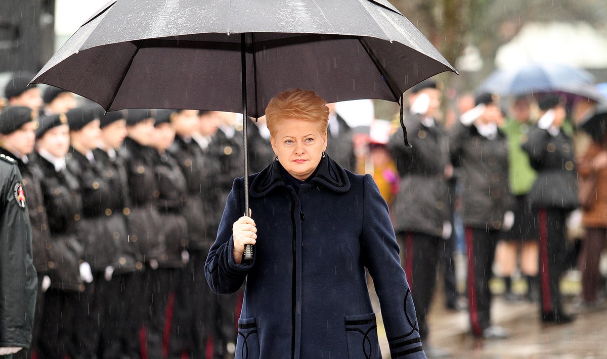 Dalia Grybauskaitė with the General P. Plechavičius school cadets in Kaunas