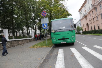 Baltarusijos kariškių išnuomotos autobusas