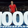 1000-ąją pergalę teniso kortuose iškovojęs R. Federeris triumfavo turnyre Brisbane