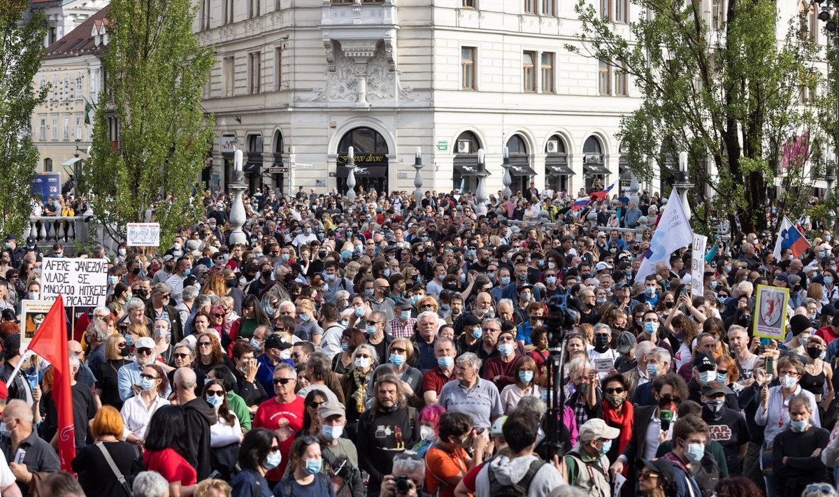 Slovėnijoje surengti prieš premjerą nukreipti protestai