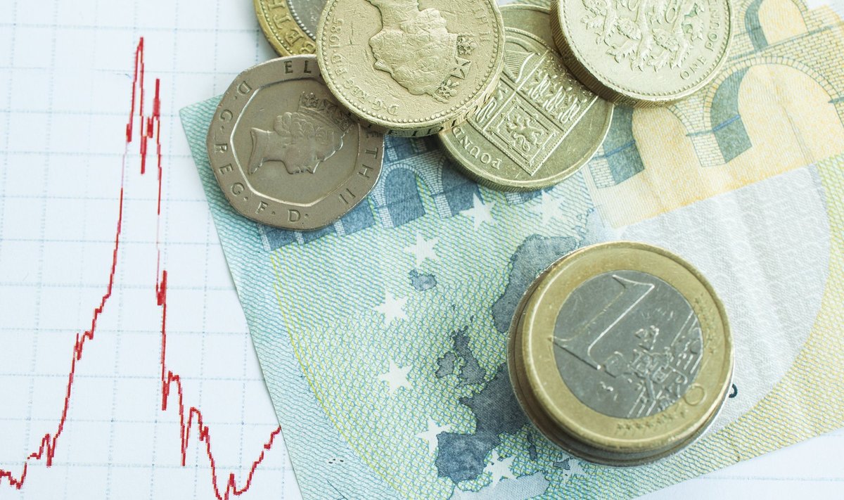 Žemyn krentantis svaro kursas euro atžvilgiu.