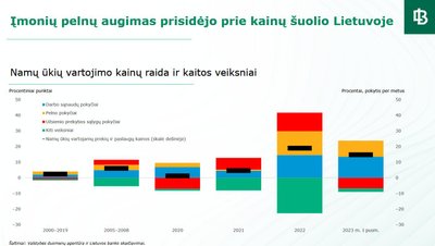 Įmonių pelnų augimas prisidėjo prie kainų šuolio Lietuvoje