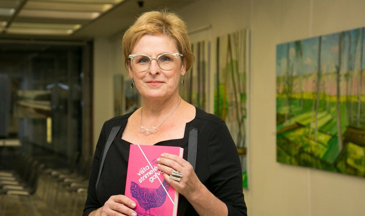 Rūta Vanagaitė with her new book