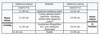 Autobuso grafikas // Ignalinos r. sav. nuotr.